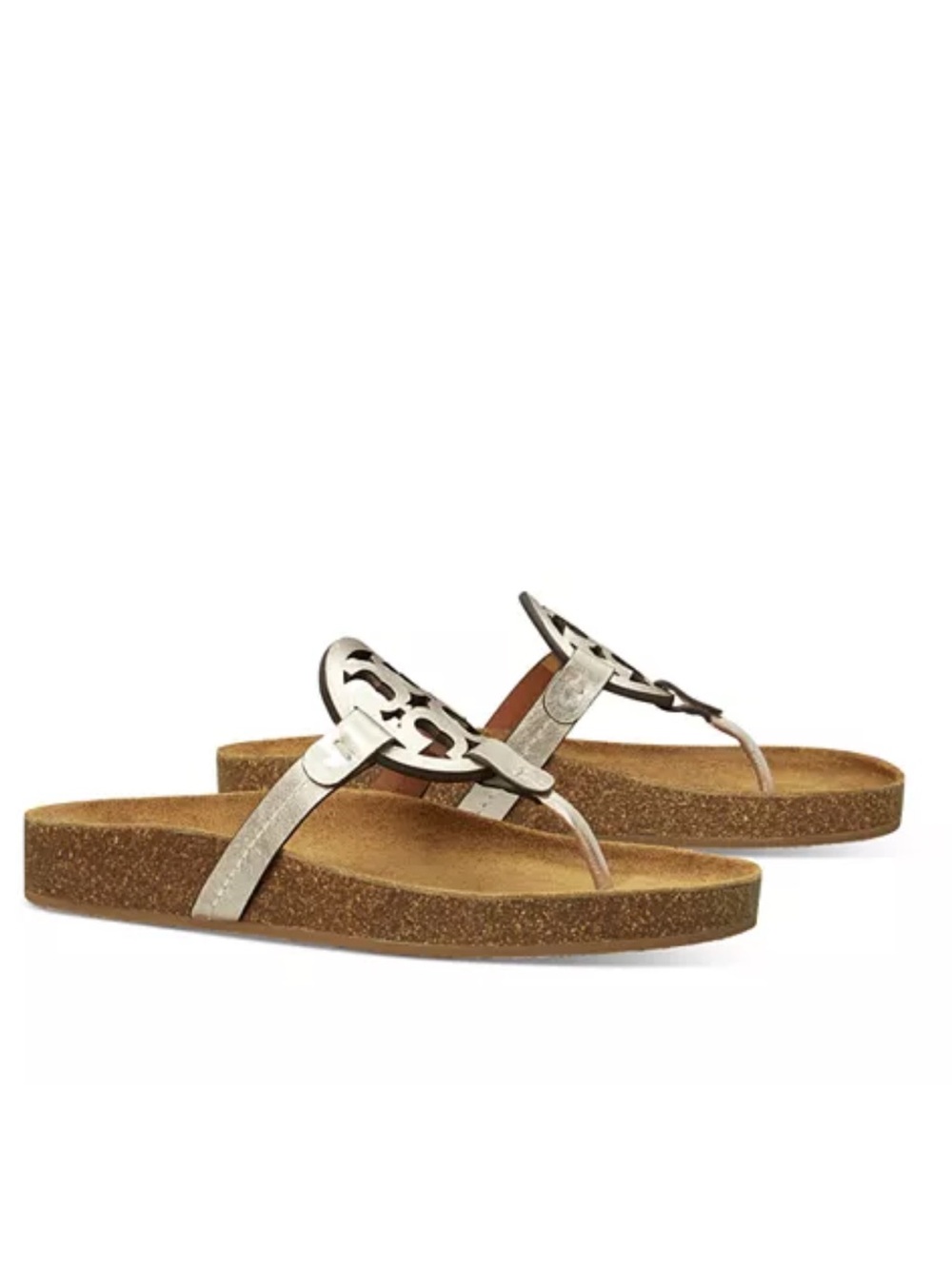 Tory Burch Miller Cloud Leather Thong Sandals Size 8 In Bronze